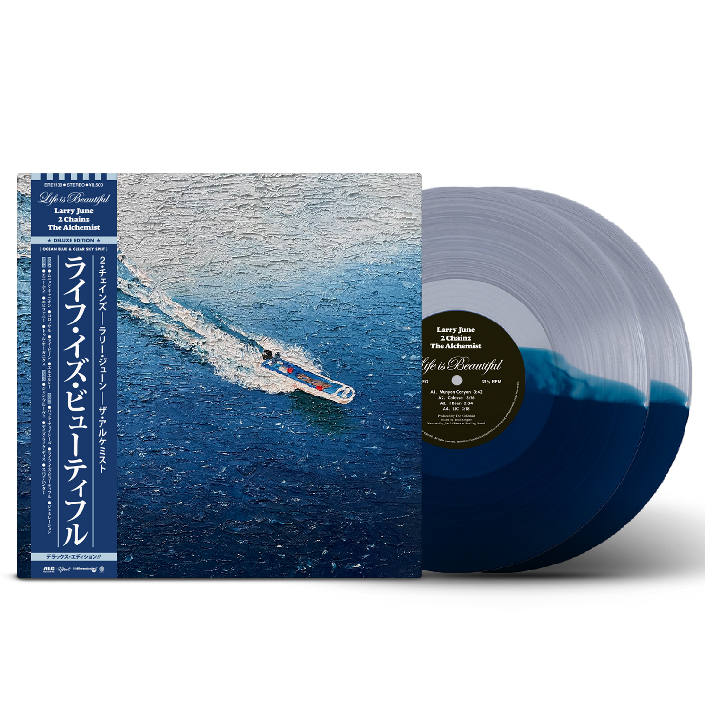 Larry June, 2 Chainz & The Alchemist - Life Is Beautiful Deluxe (Ocean Blue & Clear Sky Split Vinyl)